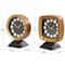 8" Gold Metal Round & Square Tabletop Clock Set